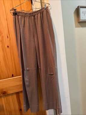 Soft Surroundings Taupe Pull-On Wide-Leg Pants